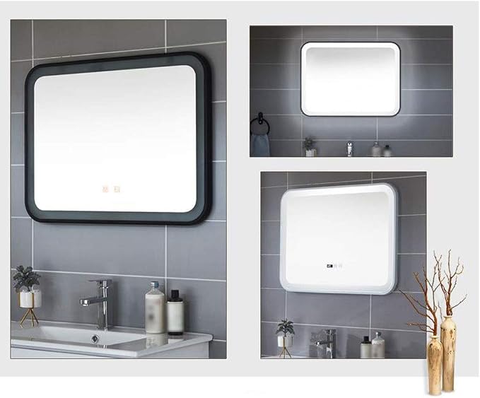 Bathroom Mirror with LED Light and Demister Pad Wall Mounted Mirror Makeup - Image 5