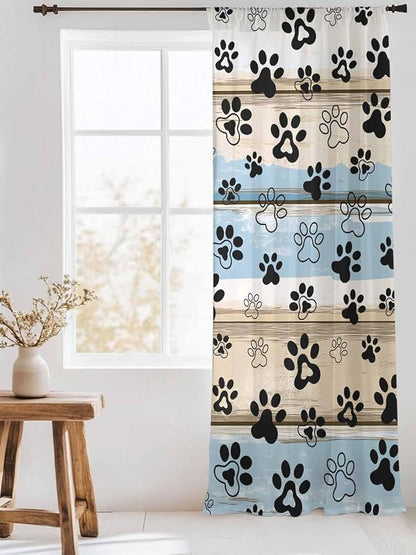 Sheer Curtains 96 Inches Long, Vintage Farmhouse Rustic Wooden Grain Privacy - Image 3
