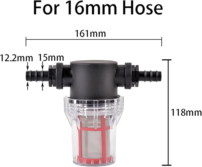 Garden Home 40-200 Mesh Large Flow Visible Filter Connector to Barb 16mm 20mm - Image 2
