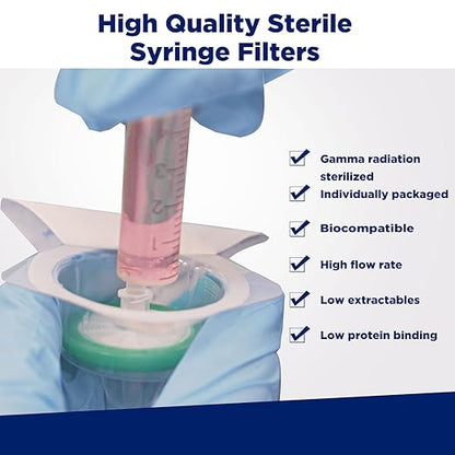 Membrane Solutions 10 Pack Syringe Filter Sterile PES Hydrophilic Filtration - Image 4