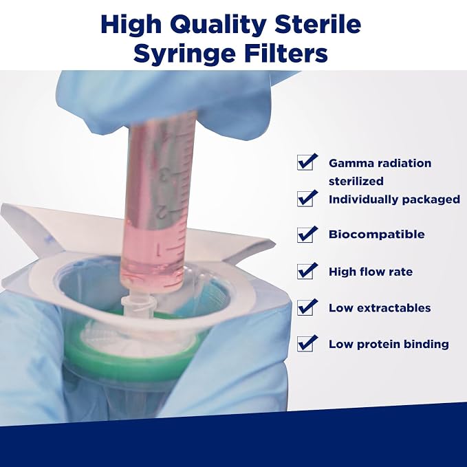 Membrane Solutions 60 Pack Syringe Filter Sterile PES Hydrophilic Filtration - Image 4