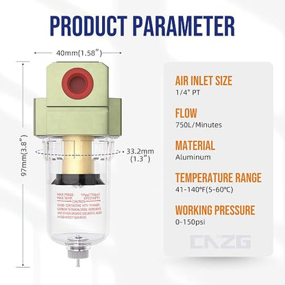 NPT 1/4 Air Pump Filter Pneumatic Water Trap - Image 2