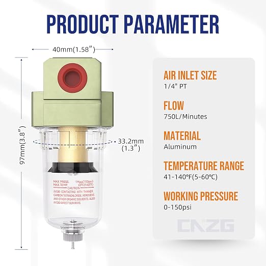 1/4 Air Pump Filter Pneumatic Water Trap - Image 2