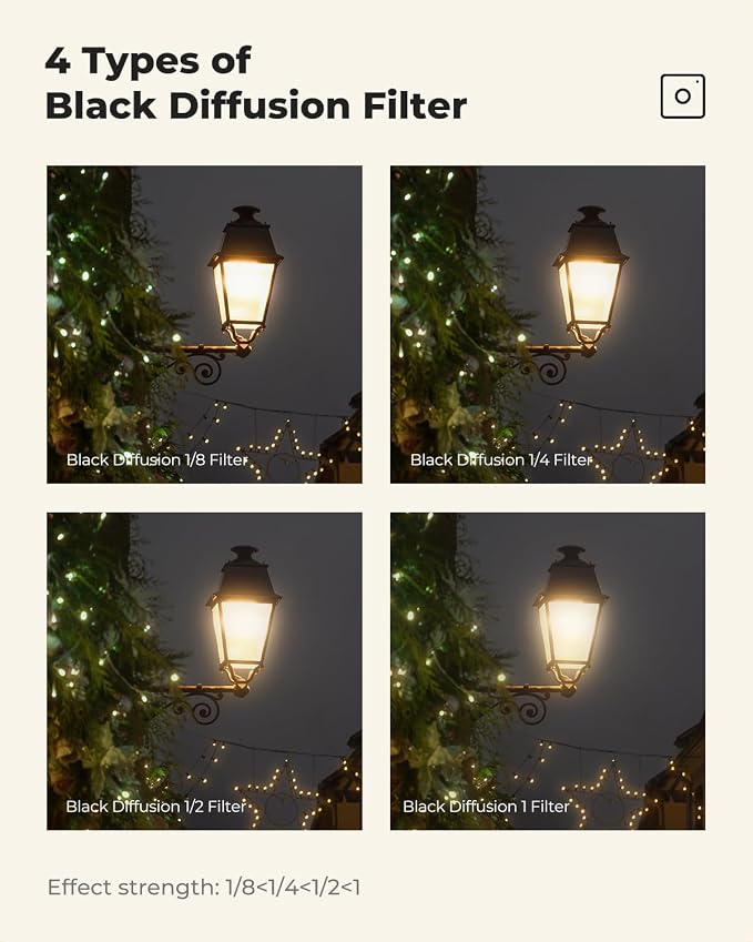 K&F CONCEPT 67mm Black Diffusion 1/2 Filter Mist Cinematic Effect Filter - Image 6
