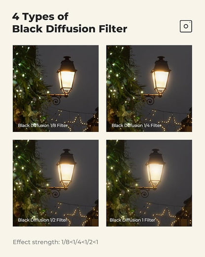 K&F CONCEPT 67mm Black Diffusion 1/2 Filter Mist Cinematic Effect Filter - Image 6