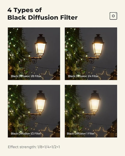 K&F CONCEPT 82mm Black Diffusion 1/2 Filter Mist Cinematic Effect Filter - Image 6