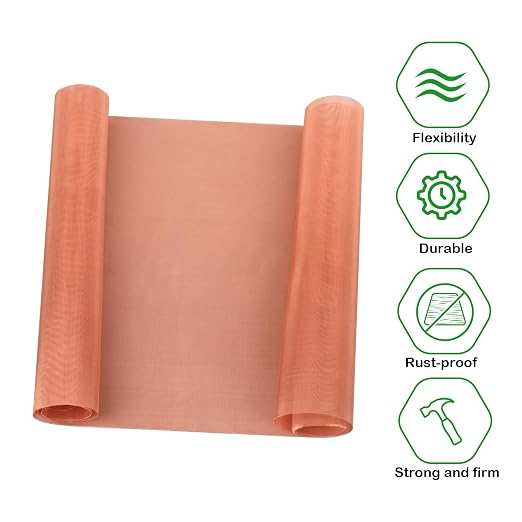 Copper Mesh Screen, 11.8" x 118", 40 Mesh, 99.9% Pure Copper, Woven Wire - Image 5