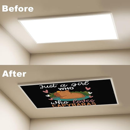 4 Pcs Fluorescent Light Covers for Ceiling Lights Cute Capybara Gifts Hearts - Image 4