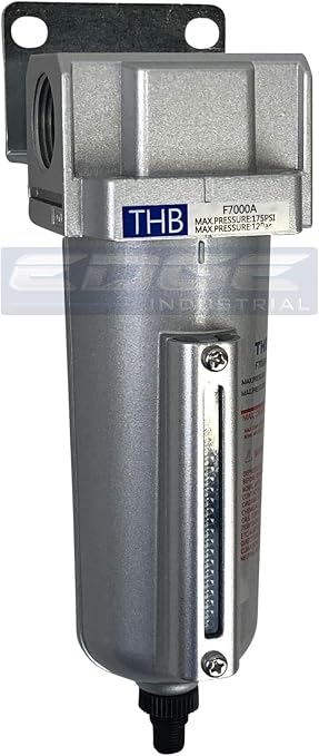 1/2" NPT Industrial Particulate Filter, Removes Water, Debris from Compressed - Image 2