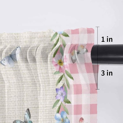 Easter Sheer Valances for Windows 42"x18", Light Filtering Kitchen Curtains - Image 7