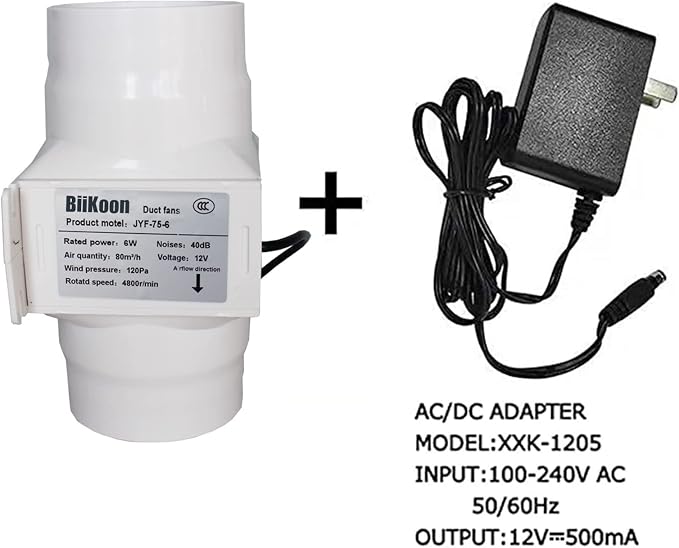 3 Inch Duct Fan Variable Inline Exhaust Blower 12V Extractor Fan 47Cfm Powerful - Image 4