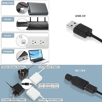 Quiet 80mm Fan with 10 Speed USB 5V DC 12V IPX5 Waterproof Cooling Fan - Image 5