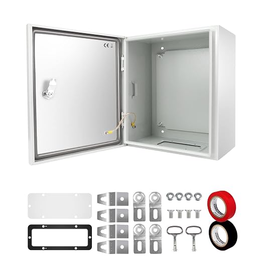 Outdoor Electrical Box, Steel Junction Box 12 x 10 x 6'', NEMA 4X Electrical by TOCRETOARE