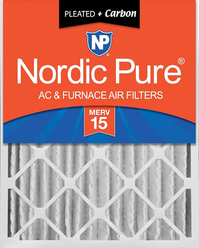 Nordic Pure 16x25x4 Pleated Air Filters MERV 15 Plus Carbon 1 Pack by NordicPure