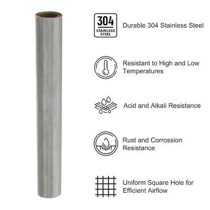 PATIKIL 40" L x 10" W Woven Wire Mesh, 150 Mesh 304 Stainless Steel Air Vent - Image 3