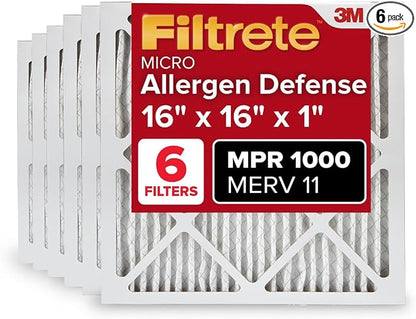 Filtrete 16x16x1 AC Furnace Air Filter, MERV 11, MPR 1000, Micro Allergen by Filtrete