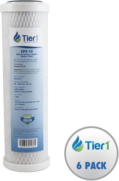 Tier1 5 Micron 10 Inch x 2.5 Inch | 6-Pack Whole House Carbon Block Water - Image 2