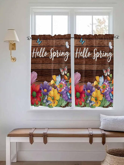Spring Flowers Kitchen Curtains 54 Inches length, Watercolor Farmhouse Colorful - Image 4