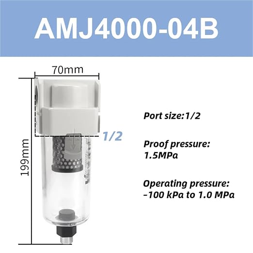 Vacuum Water Droplet Separator Pipeline Filter Negative Pressure Element AMJ - Image 2