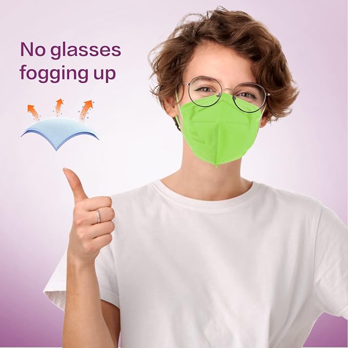 Miuphro KN95 Face Mask 50 Pack, Disposable Respirator Masks, 5 Layer Design - Image 4
