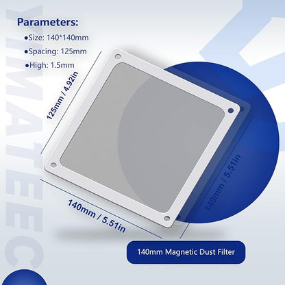 Dust Filter PC 140mm for Computer Cooler/PSU/Routers Nylon 80 Mesh, Magnetic - Image 4