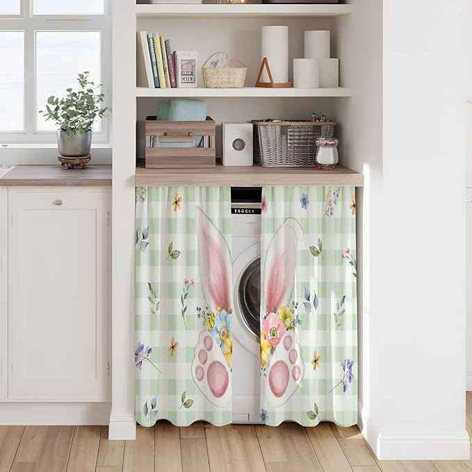 Easter Kitchen Curtains 45 Inch Long 2 Panel Set, Rod Pocket Window Treatment - Image 7