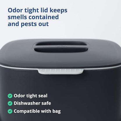 Blue Ginkgo Kitchen Compost Bin – Filter-Free, Odor-Tight Countertop Food Waste - Image 4