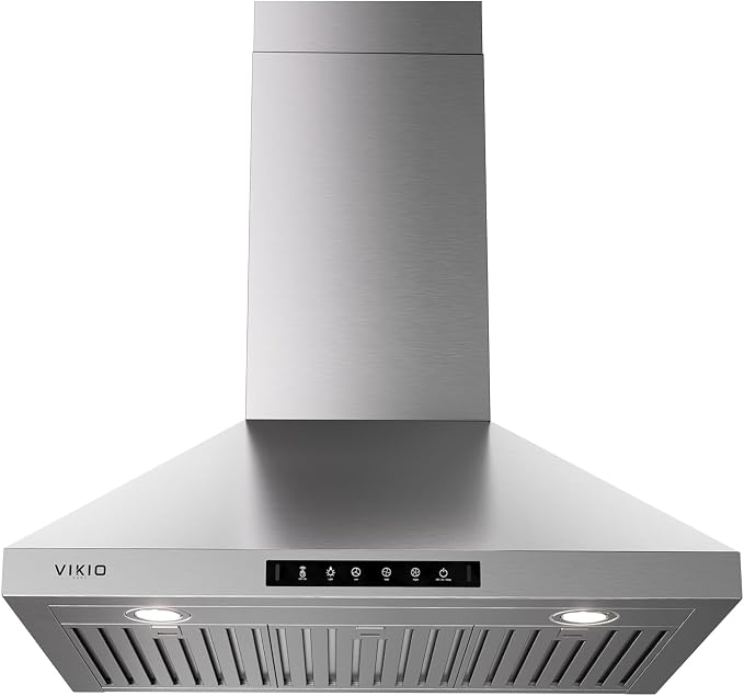 Wall Mount 36 Inch Range Hood 900 CFM, Ductless/Ducted Convertible Kitchen Hood by VIKIOHOME