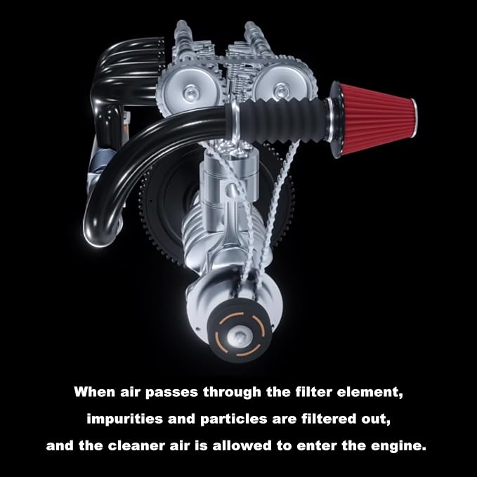 RYANSTAR RACING 63mm 2.5" High Flow Round Tapered Cone Cool Air Filter Cleaner - Image 4