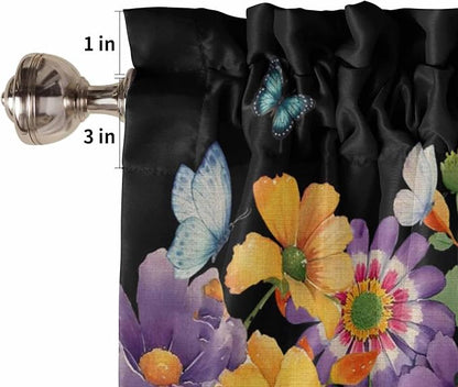 Spring Flowers Kitchen Curtains 54 Inches length, Watercolor Country Colorful - Image 6