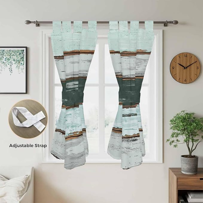 Blue Teal Living Room Curtains 84 Inch Length, Window Curtains Tab Top - Image 5