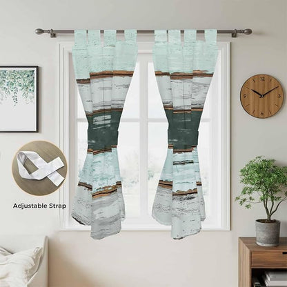 Blue Teal Bedroom Curtains 72 Inch Length, Window Curtains Tab Top, Vintage - Image 5
