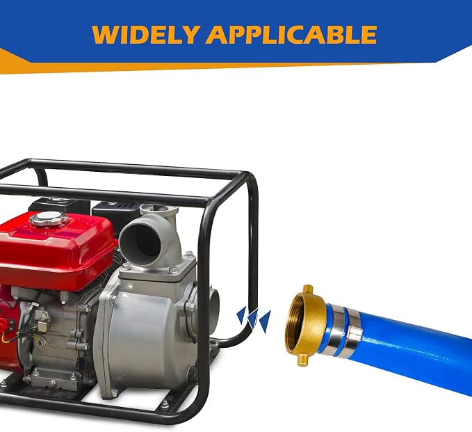 1.5" x 50 ft Discharge Hose for Swimming Pools, Heavy Duty PVC Lay Flat Water - Image 6