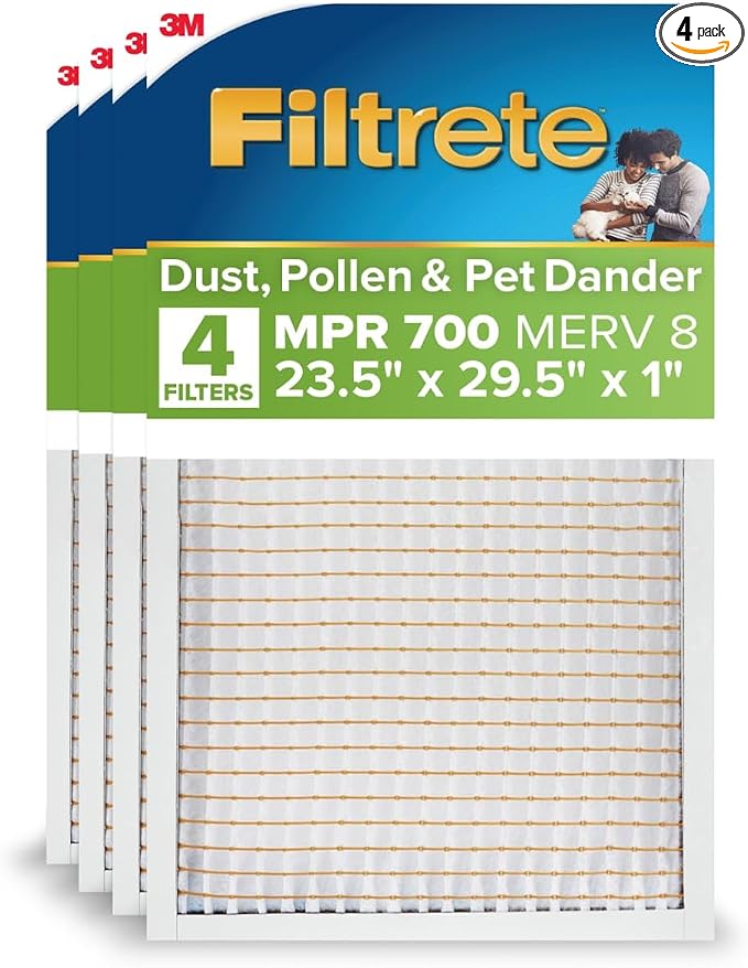 Filtrete 23.5x29.5x1 AC Furnace Air Filter, MERV 8, MPR 700, Tough on Pollen by Filtrete