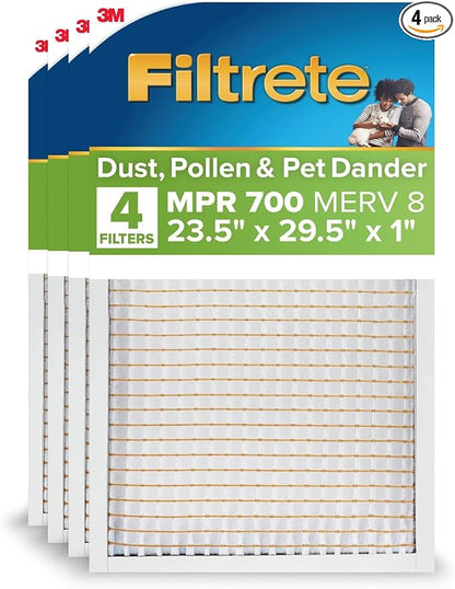 Filtrete 23.5x29.5x1 AC Furnace Air Filter, MERV 8, MPR 700, Tough on Pollen by Filtrete