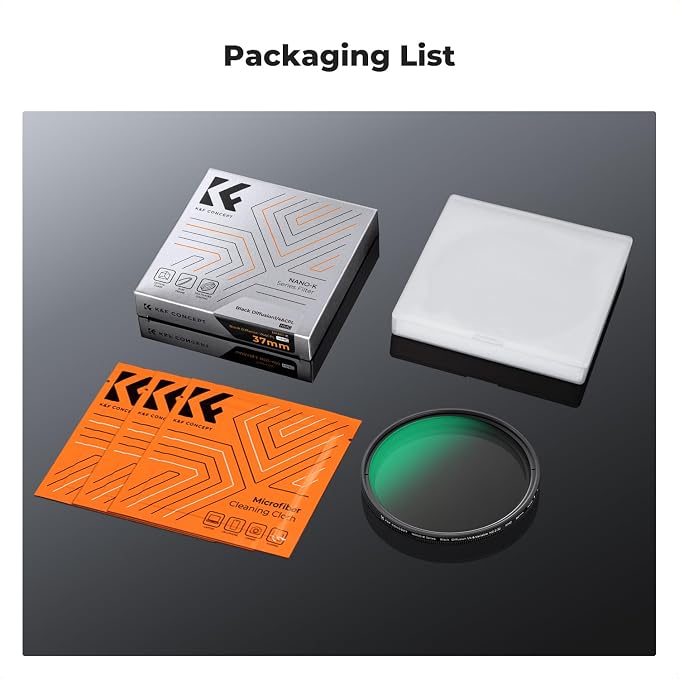 K&F CONCEPT 82mm Black Diffusion Mist 1/4 & Variable ND2-32 in-1 Filter - Image 7