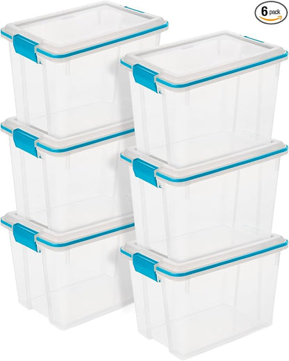 Sterilite 6-Pack Gasket Box, Weather-Resistant Storage Bins by Sterilite