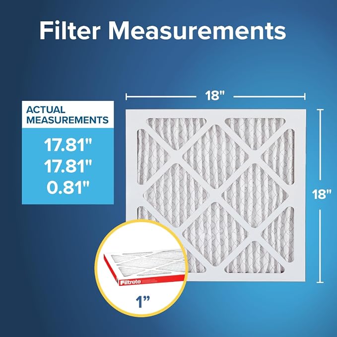 Filtrete 18x18x1 AC Furnace Air Filter, MERV 11, MPR 1000, Micro Allergen - Image 2