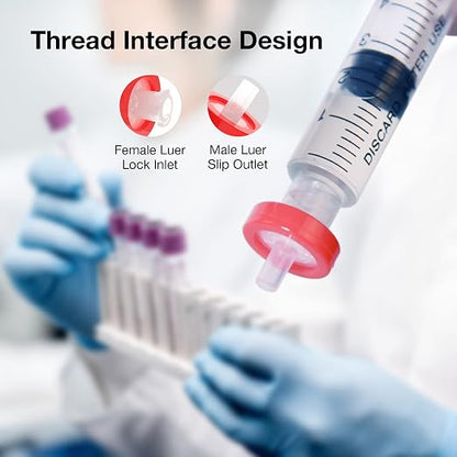 SimPure Syringe Filter PTFE 100 PCS Hydrophobic Membrane, 25mm Disc Diameter - Image 5