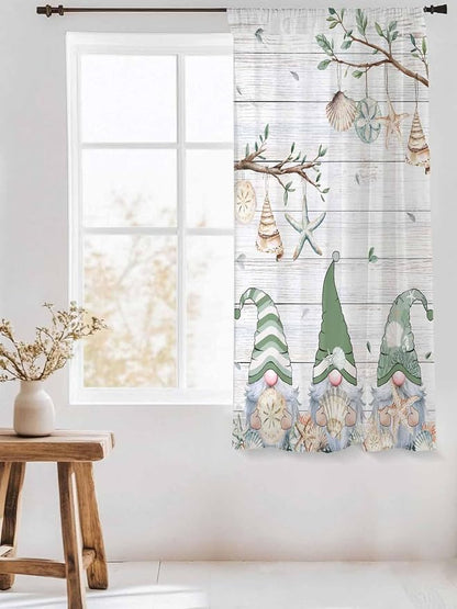 Sheer Curtains 72 Inches Long, Sage Green Gnomes Semi Sheer Curtains Light - Image 3