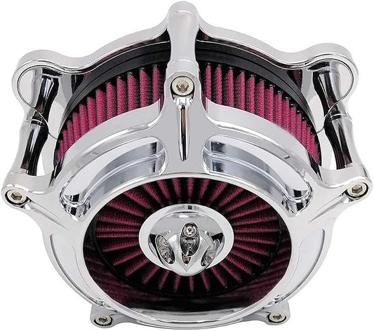 Harley Air Cleaner Turbine Intake Chrome Filter Kit Cnc Cut - Image 2