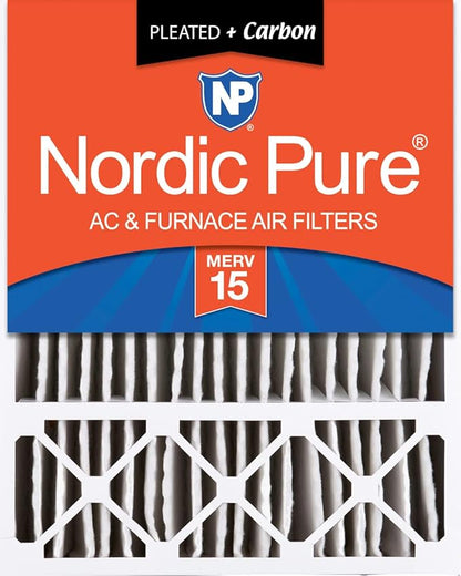 Nordic Pure 20x25x5 Lennox X6673 X6675 Replacement AC Filter MERV 15 + Carbon 1 by NordicPure