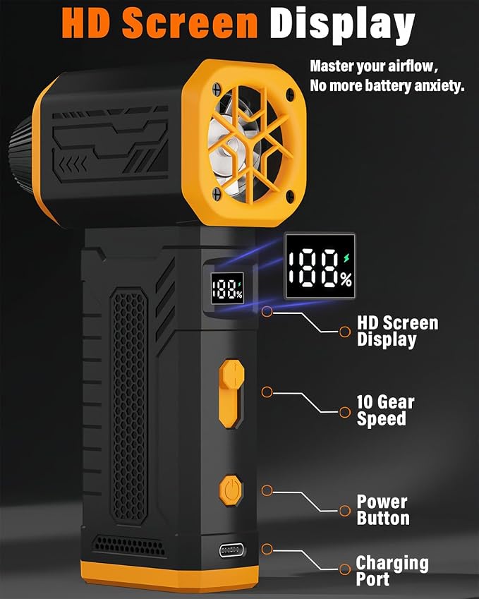 Compressed Air Duster, 130K RPM Powerful Cordless Electric Mini Blower - Image 2
