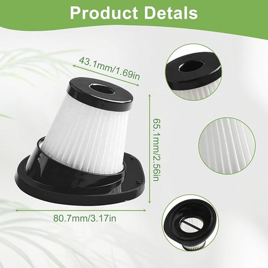 2Pack Vacuum Filter Replacement, Washable and Reusable Handheld Vacuum Filter - Image 2