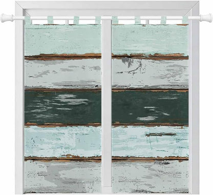 Blue Teal Bedroom Curtains 72 Inch Length, Window Curtains Tab Top, Vintage by Unknown