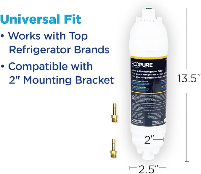 EcoPure EPINL30 5-Year In-Line Refrigerator Water Filter – Universal Fit - Image 7
