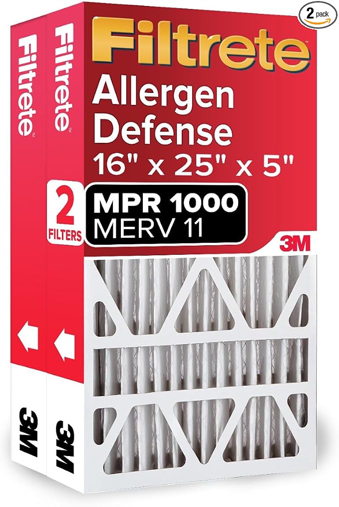 Filtrete 16x25x5 AC Furnace Air Filter, MPR 1000, MERV 11, Fits Lennox Devices by Filtrete
