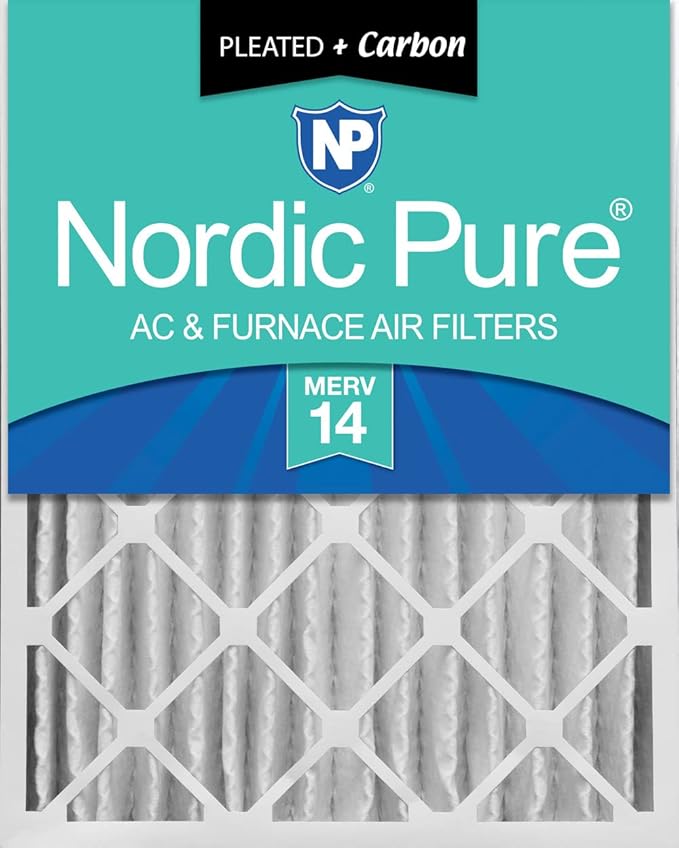 Nordic Pure 18x24x4 Pleated Air Filters MERV 14 Plus Carbon 1 Pack by NordicPure