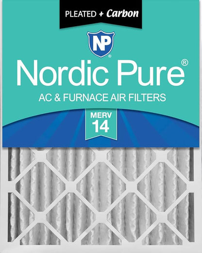 Nordic Pure 18x24x4 Pleated Air Filters MERV 14 Plus Carbon 1 Pack by NordicPure