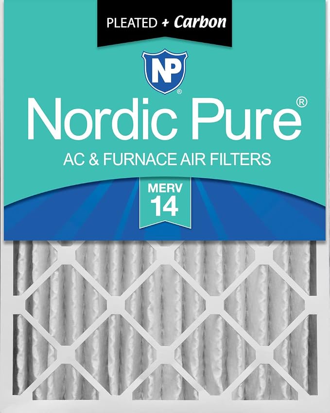 Nordic Pure 16x24x4 Pleated Air Filters MERV 14 Plus Carbon 1 Pack by NordicPure